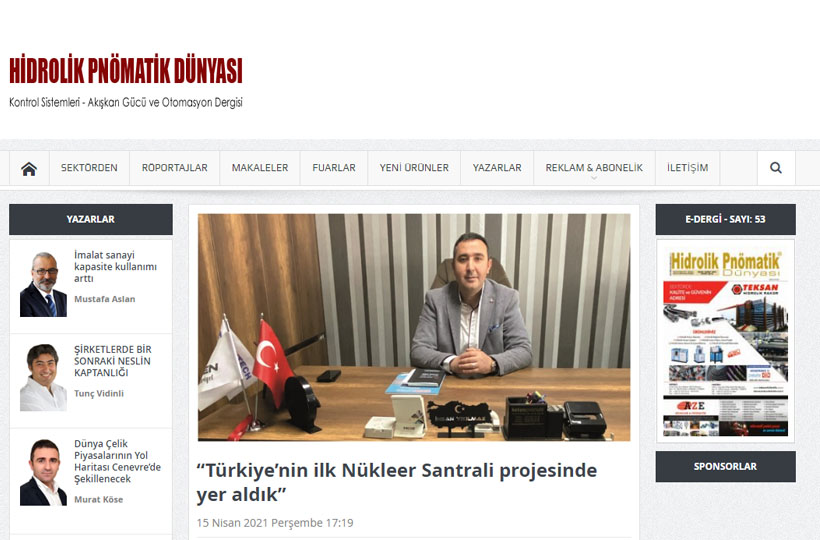 Türkiye'nin ilk Nükleer Santrali Projesinde Yer Aldık